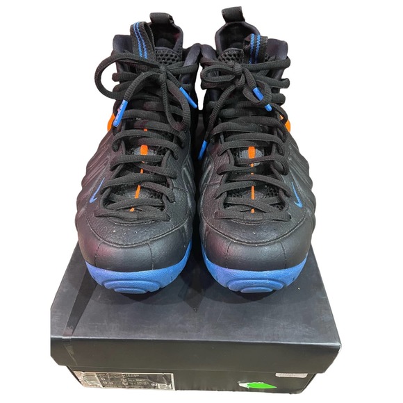 Air Foamposite PRO Men's Size 8 Black/Total Orange-Battle Blue 624041-010 - Picture 4 of 6